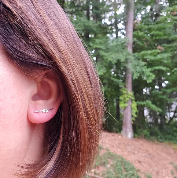 Copper Ear Knot Climbers Cuff Earrings - Picture 5 of 5